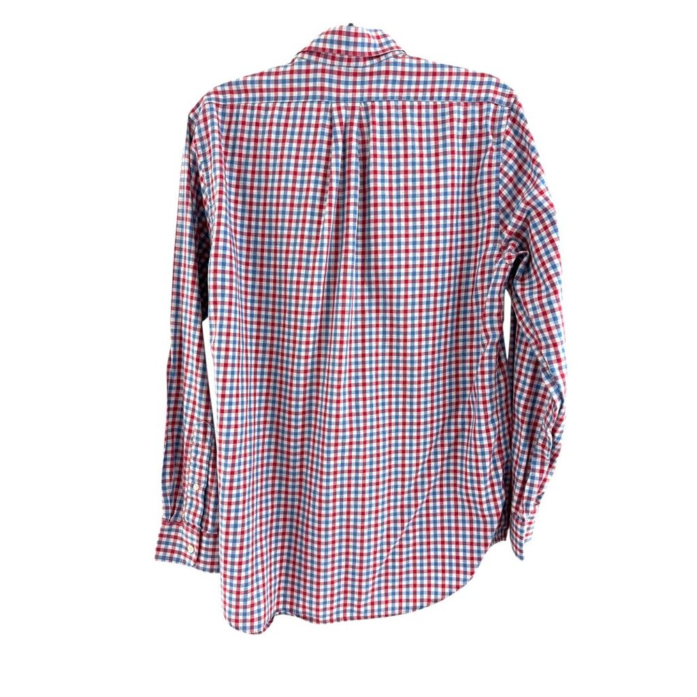 Vineyard Vines‎ Red Blue Check Gingham Preppy Slim Fit Tucker Shirt Size M Whale - Picture 3 of 9